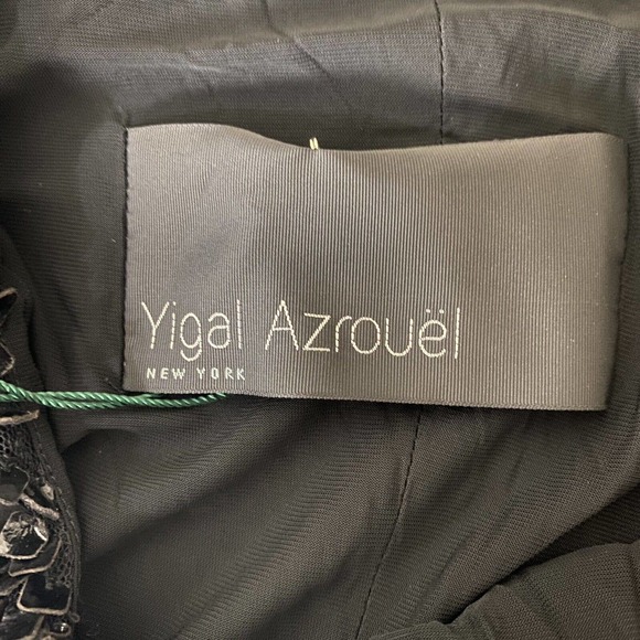 Yigal Azrouel Women’s NWT Black Ruched Leather Detail Dress Size 10. - Picture 5 of 13